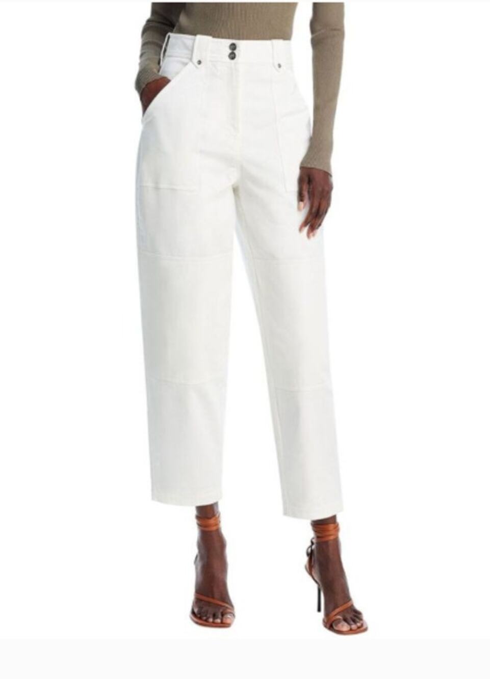10 CROSBY DEREK LAM WOMENS SIZE 8 PEIRSON UTILITY ANKLE PANT WHITE NEW